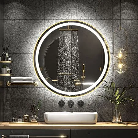 Smart Touch LED Mirja Bil-Qafas tal-Liga tal-Aluminju